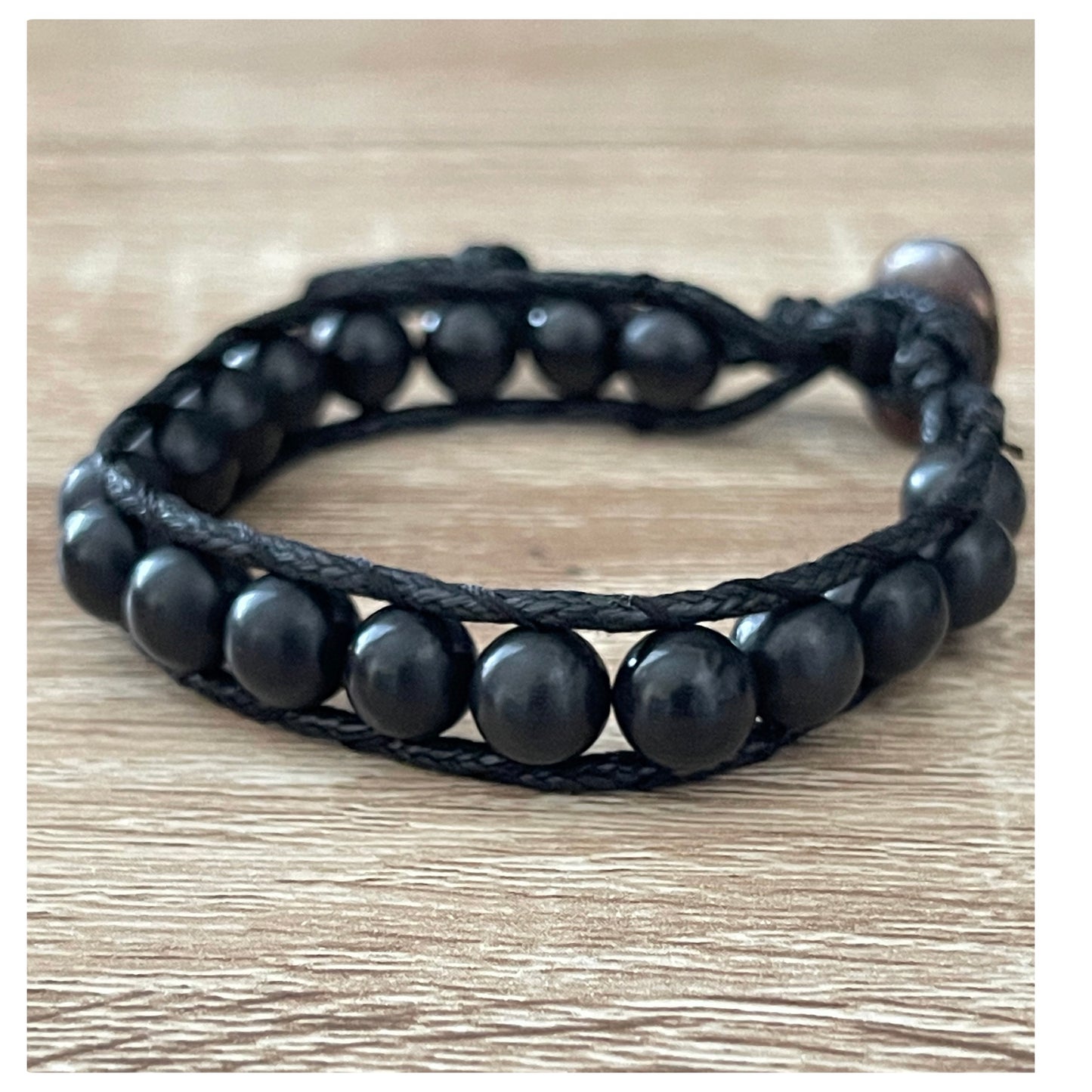 8mm Shungite Gemstone Wrap Bracelet for Men