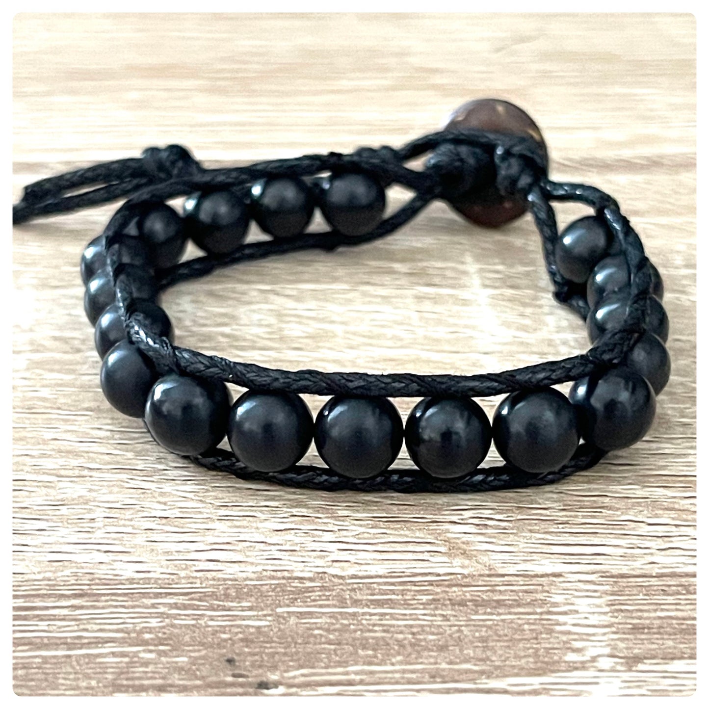 8mm Shungite Gemstone Wrap Bracelet for Men