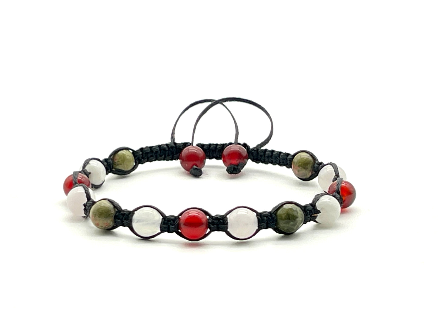 fertility bracelet made from moonstone,unakite,carnelian and rose quartz beads