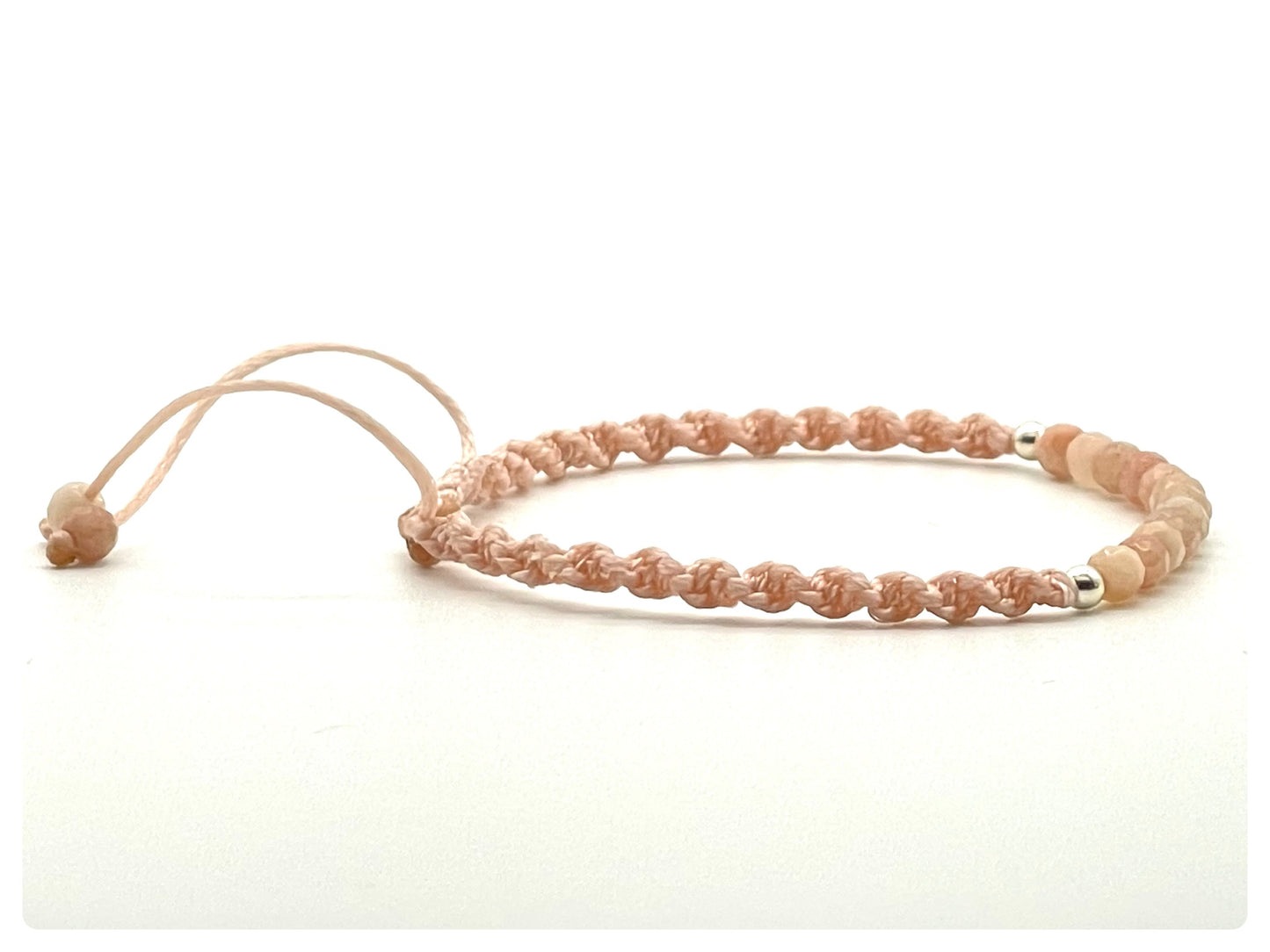 Sunstone Gemstone Bracelet 3mm-Dainty