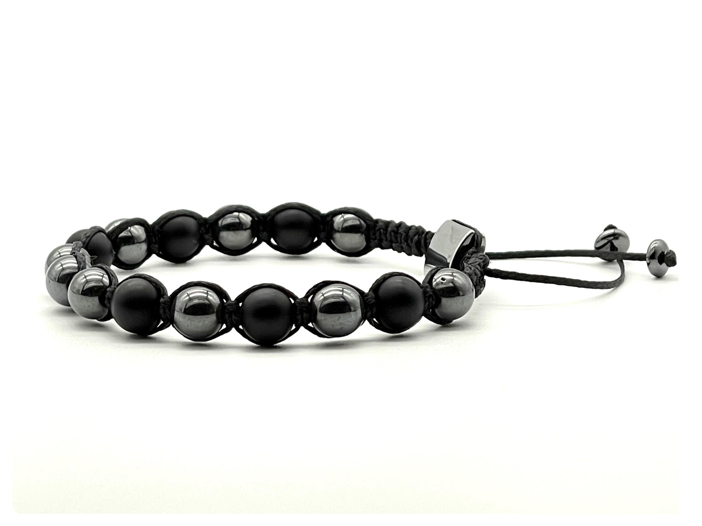 Hematite & Onyx Gemstone Bracelet 8mm