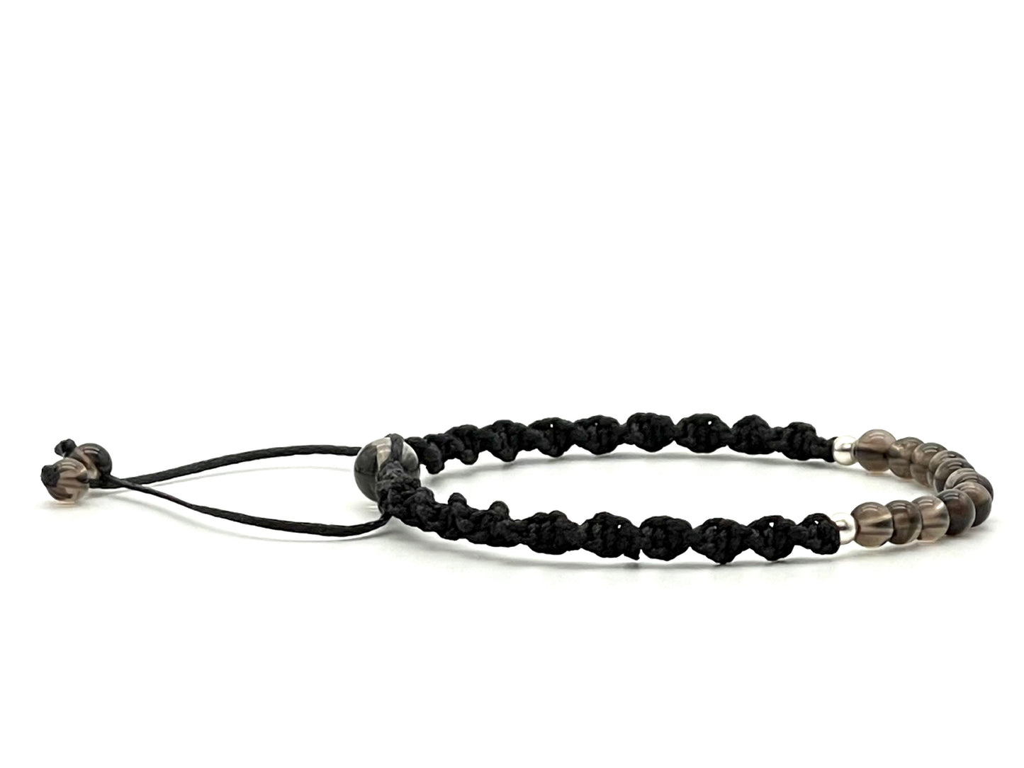 Smoky Quartz Gemstone Bracelet 3mm-Dainty