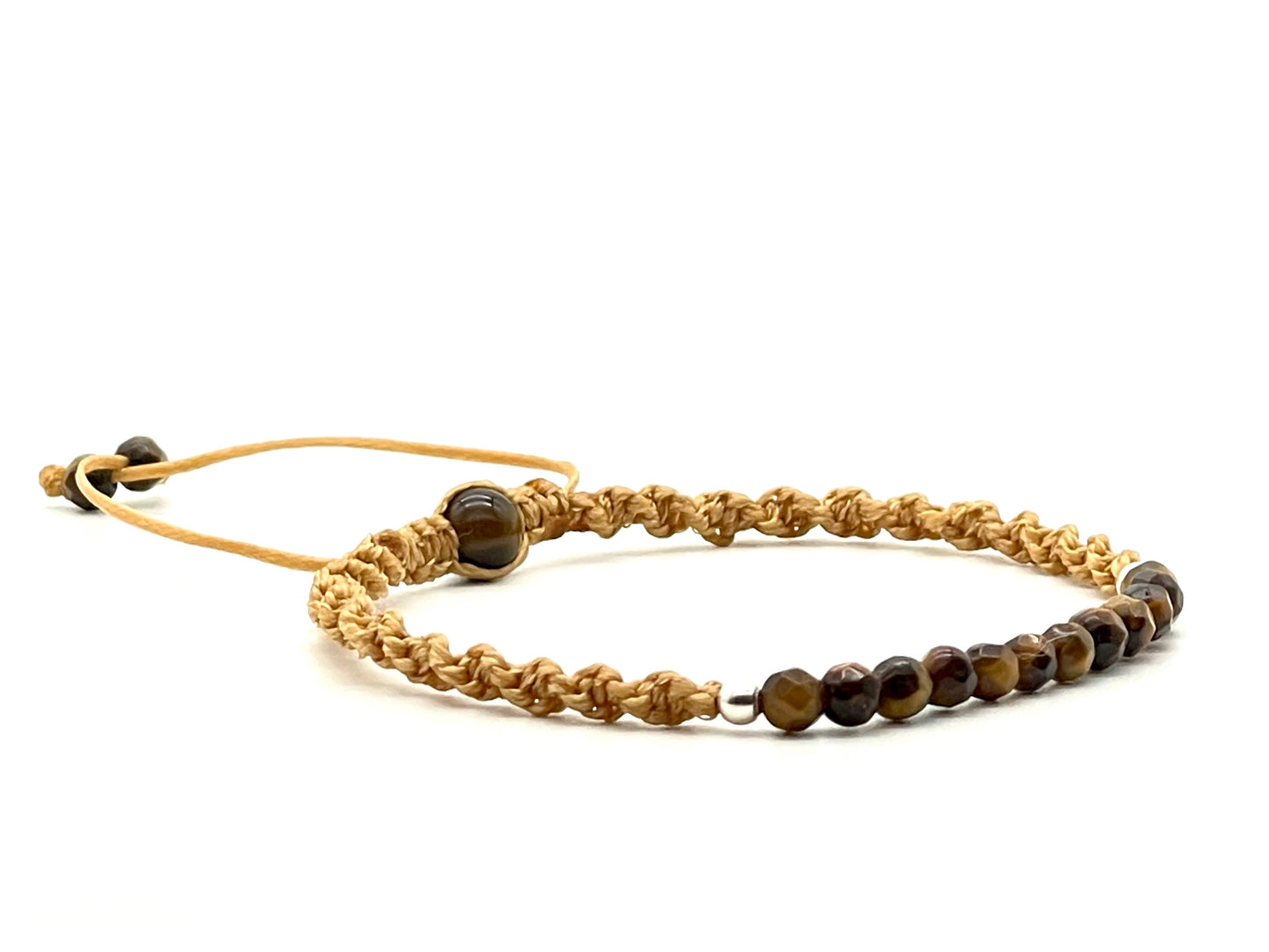 Tiger's Eye Gemstone Bracelet 3mm-Dainty