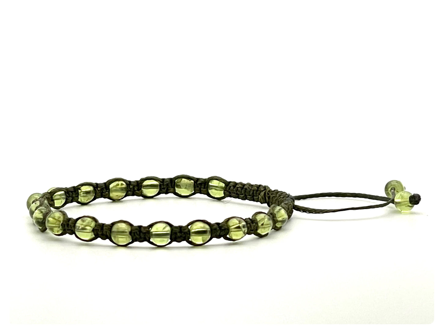 Peridot Gemstone Bracelet 4mm- August Birthstone