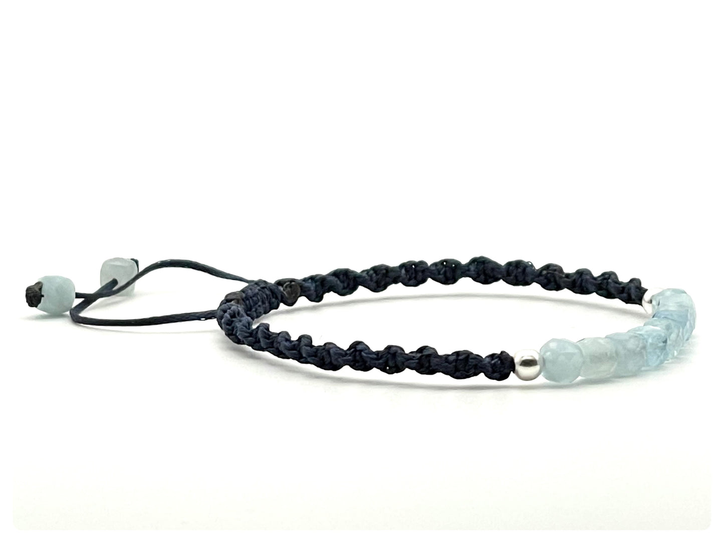 Aquamarine Gemstone Bracelet 4mm-Dainty