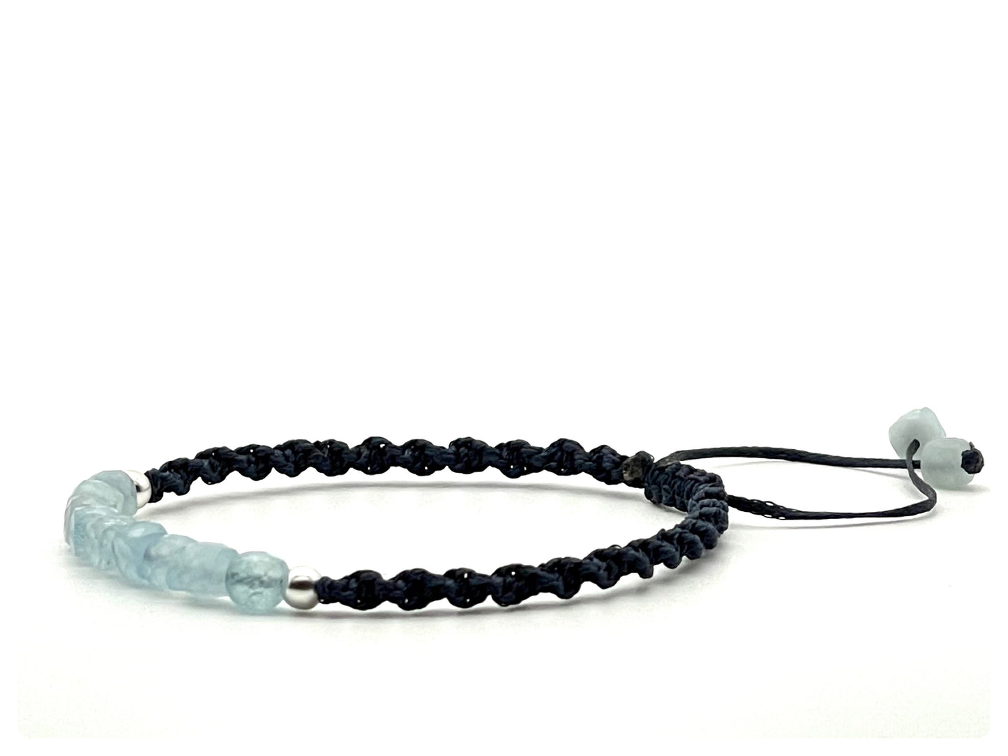 Aquamarine Gemstone Bracelet 4mm-Dainty