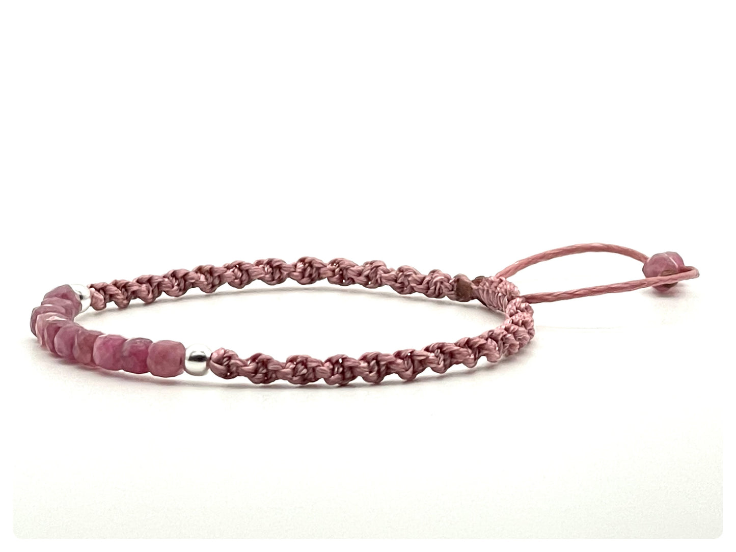 Pink Tourmaline Gemstone Bracelet 4mm-October Birthstone