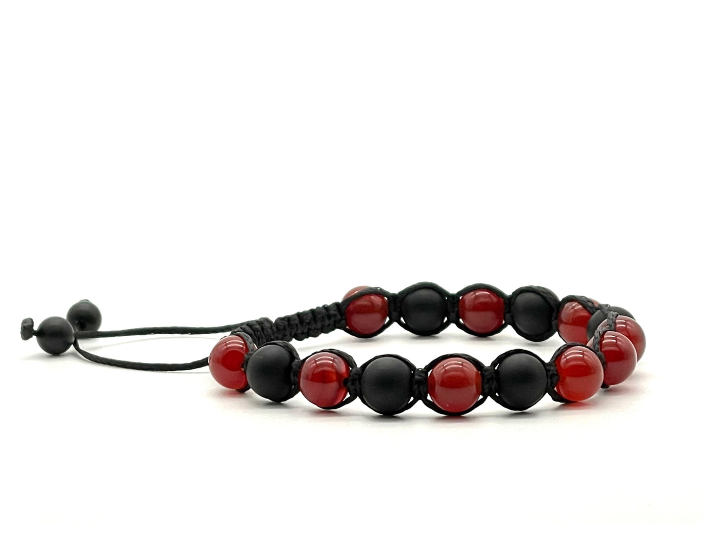 Carnelian & Onyx Gemstone Bracelet 8mm