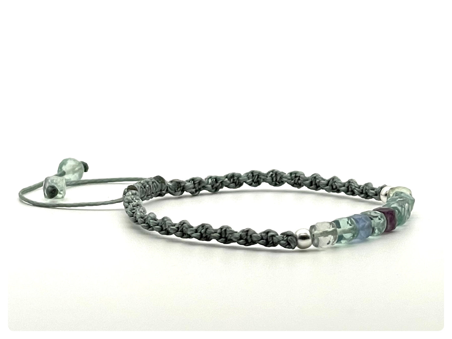 Flourite Gemstone Bracelet 4mm-Dainty