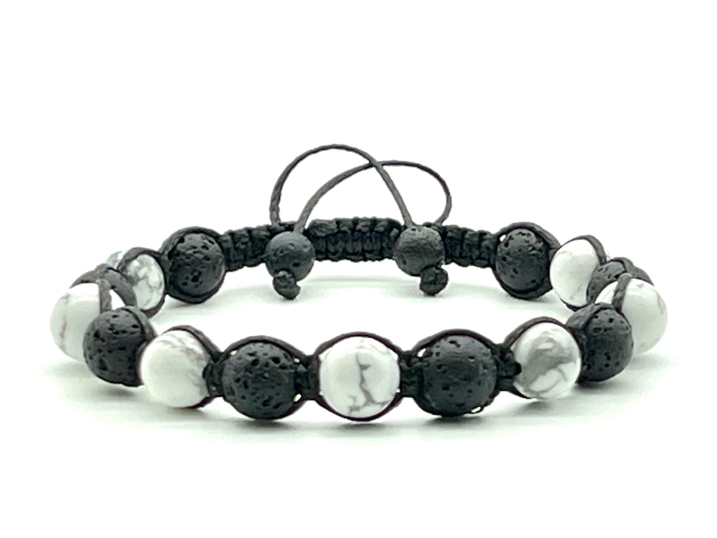 Howlite & Lava Rock Gemstone Bracelet 8mm