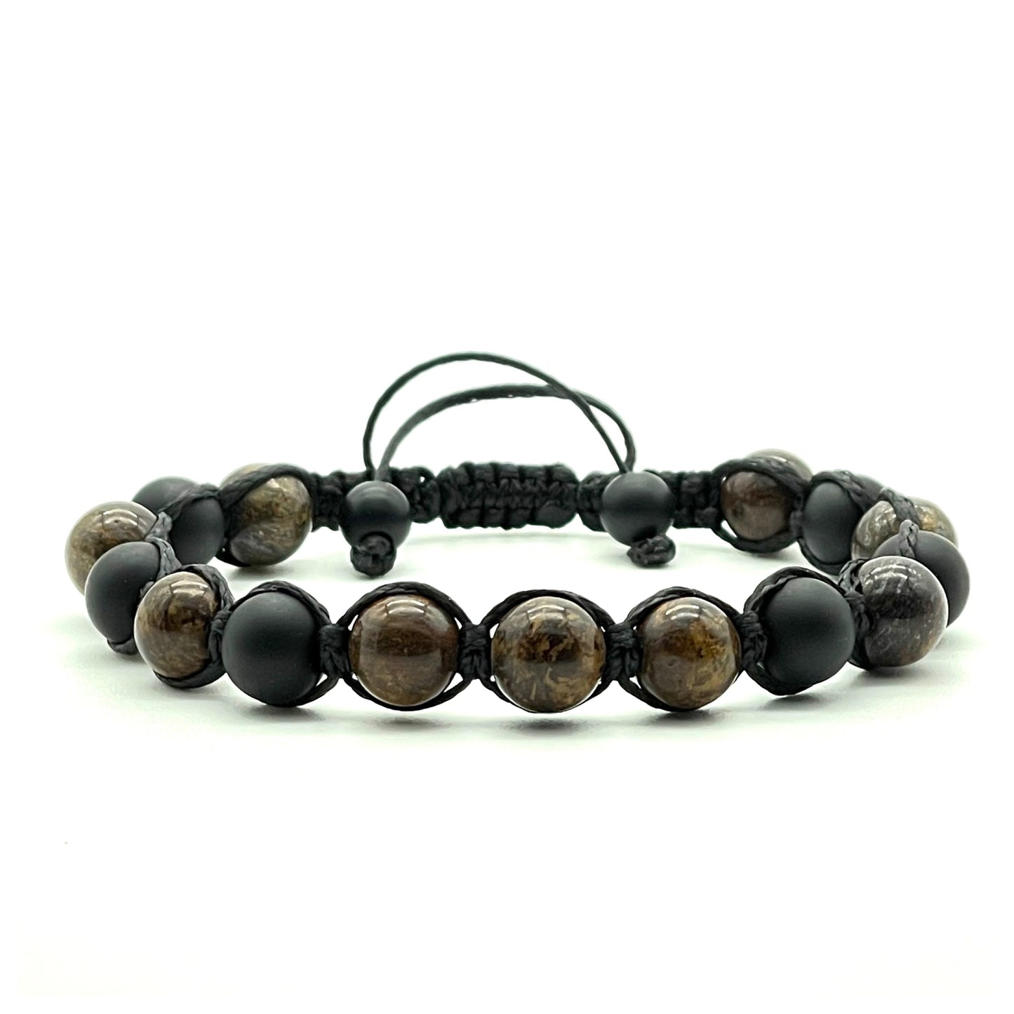 Bronzite & Onyx Gemstone Bracelet 8mm