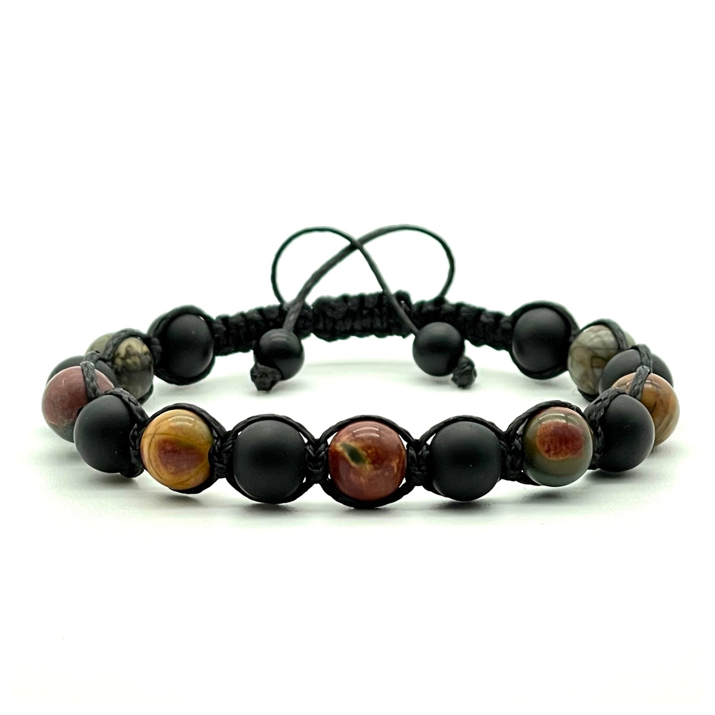 Picasso Jasper & Onyx Gemstone Bracelet 8mm