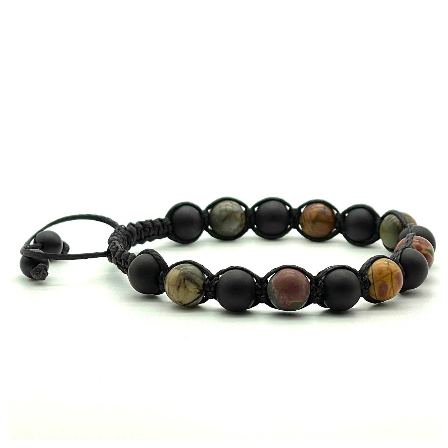 Picasso Jasper & Onyx Gemstone Bracelet 8mm