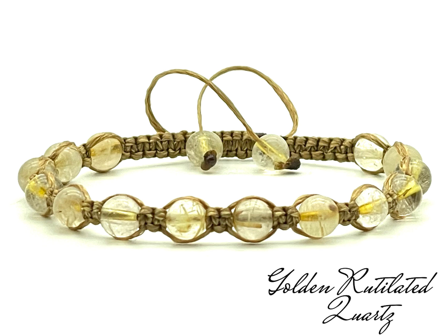 Golden Rutilated Quartz Gemstone Bracelet 6mm