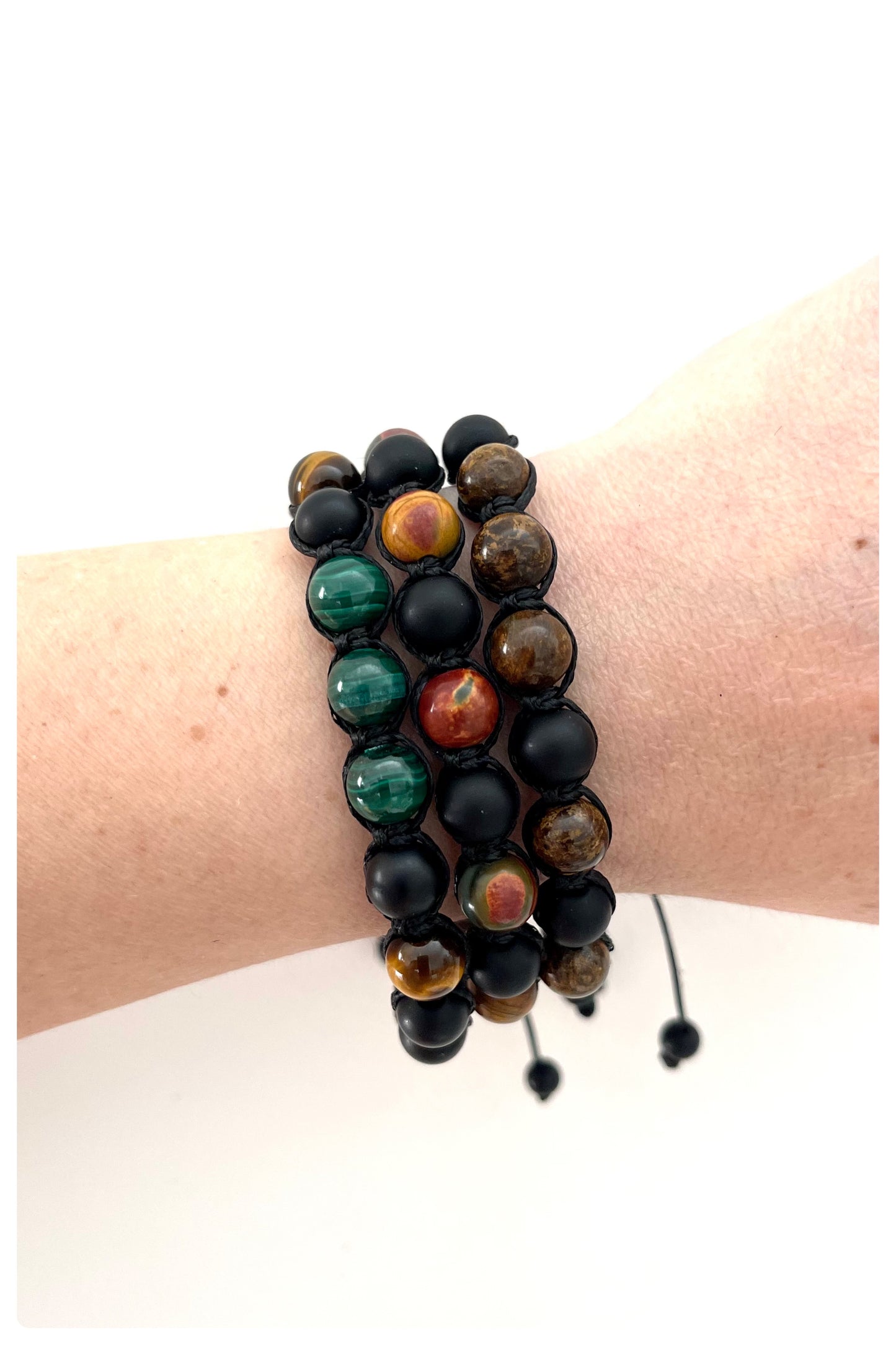 Bronzite & Onyx Gemstone Bracelet 8mm