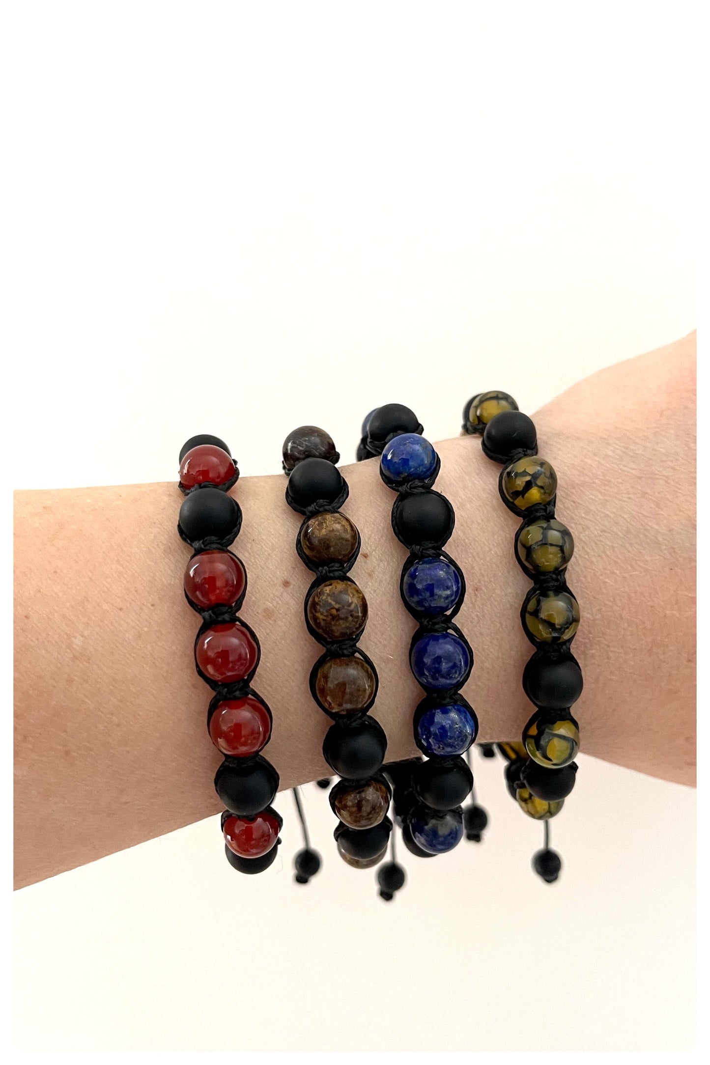 Lapis Lazuli & Onyx Gemstone Bracelet 8mm