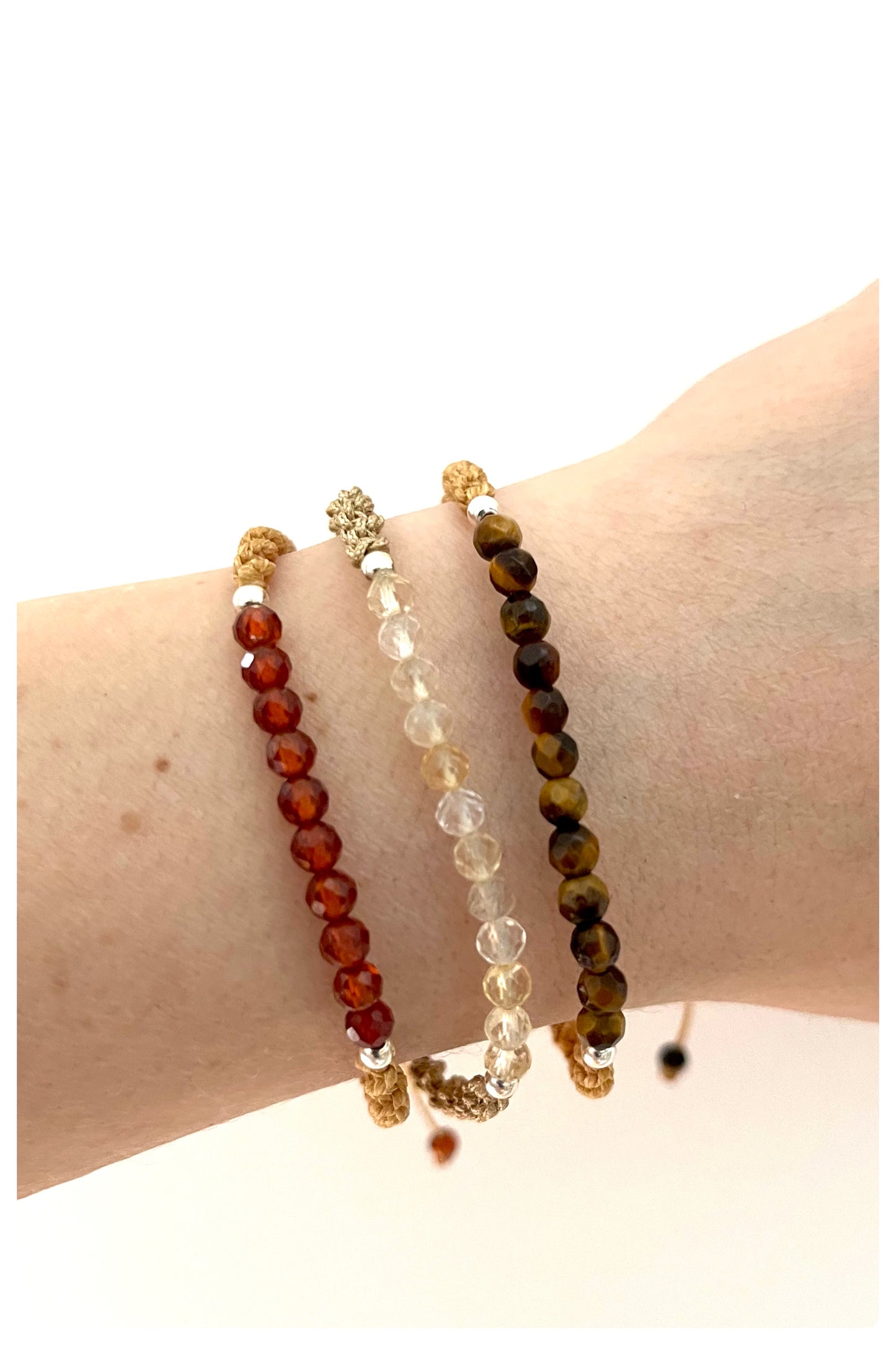 Citrine Gemstone Bracelet 3mm-Dainty